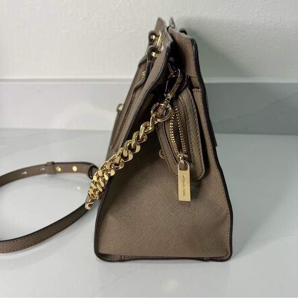 Michael Kors Quinn Saffiano Leather Satchel Large Bag Handbag Purse - Picture 13 of 16